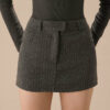 Women's Grey High-waisted Pocket Skort