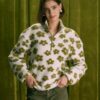The Green Floral Half Zip Fleece Sweatshirt