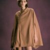 The Khaki Stand Collared Button Up Cape